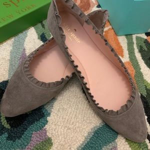 Grey Kate Spade pointed toe flats